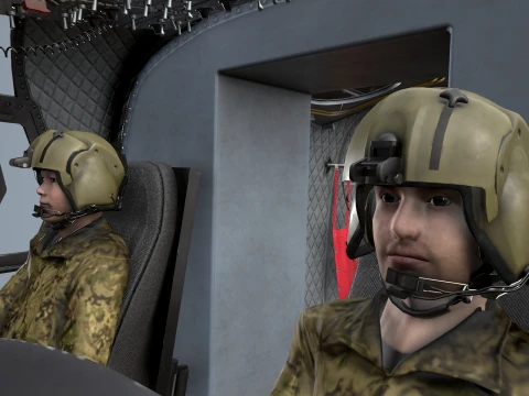 Helicopter CH-47 Chinook Korean Army Complex Animation --17-- 3D Model