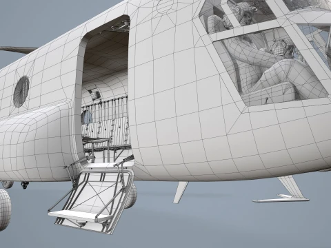 Helicopter CH-47 Chinook Korean Army Complex Animation --17-- 3D Model