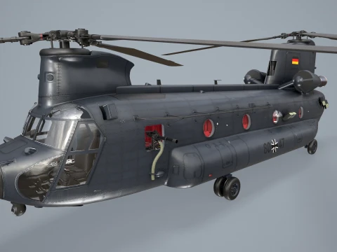 Helicopter CH-47 Chinook Luftwaffe Static --18-- 3D Model
