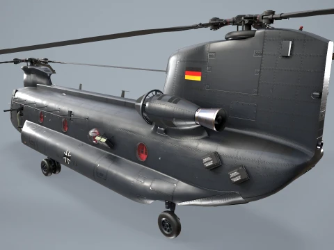 Helicopter CH-47 Chinook Luftwaffe Static --18-- 3D Model