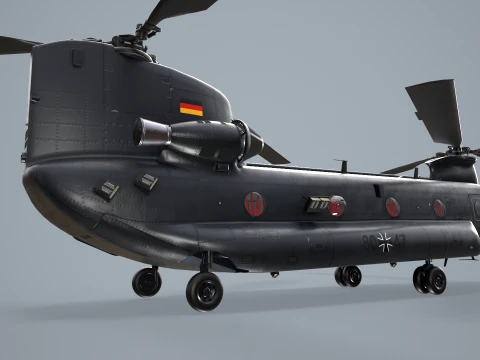 Helicopter CH-47 Chinook Luftwaffe Static --18-- 3D Model