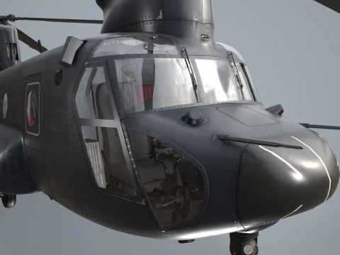 Helicopter CH-47 Chinook Luftwaffe Static --18-- 3D Model