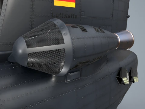 Helicopter CH-47 Chinook Luftwaffe Static --18-- 3D Model