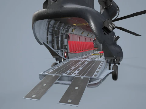 Helicopter CH-47 Chinook Luftwaffe Static --18-- 3D Model