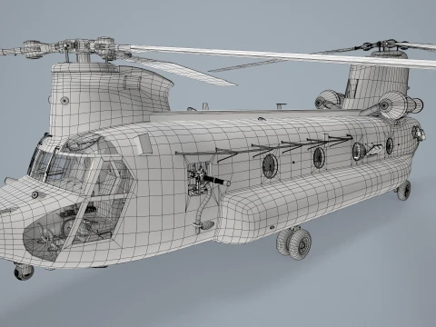 Helicopter CH-47 Chinook Luftwaffe Static --18-- 3D Model