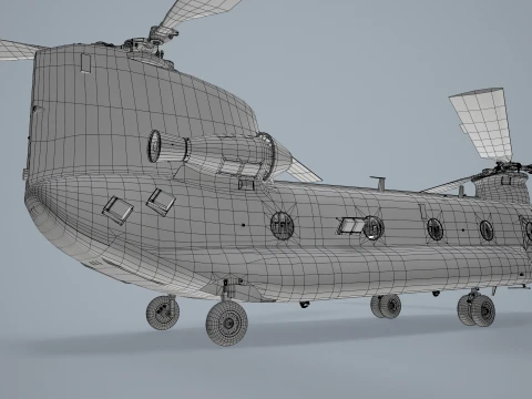 Helicopter CH-47 Chinook Luftwaffe Static --18-- 3D Model