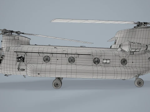 Helicopter CH-47 Chinook Luftwaffe Static --18-- 3D Model