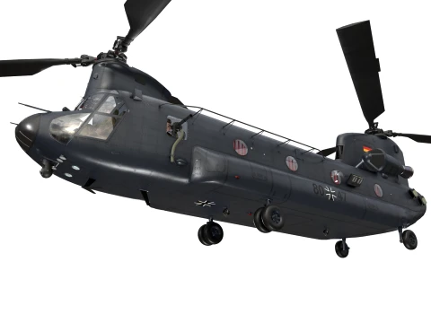 Helicopter CH-47 Chinook Luftwaffe Basic Animation --18-- 3D Model