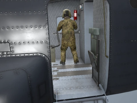 Helicopter CH-47 Chinook Luftwaffe Complex Animation --18-- 3D Model