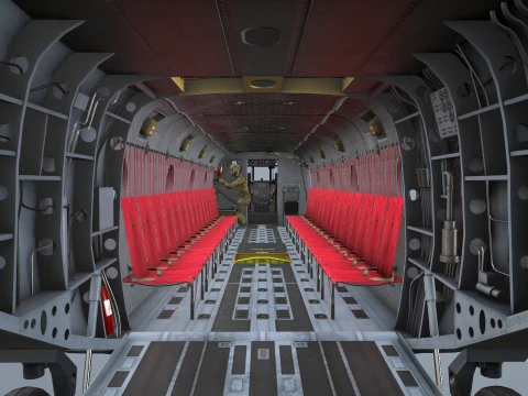 Helicopter CH-47 Chinook Luftwaffe Complex Animation --18-- 3D Model