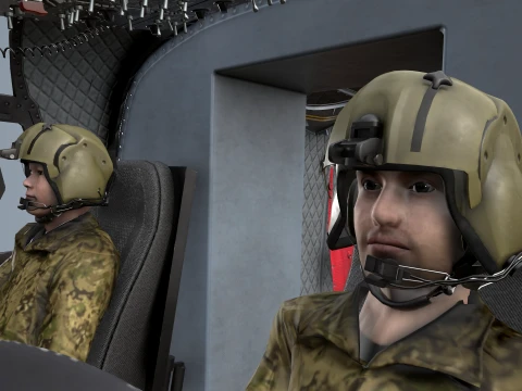 Helicopter CH-47 Chinook Luftwaffe Complex Animation --18-- 3D Model