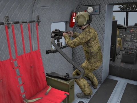Helicopter CH-47 Chinook Luftwaffe Complex Animation --18-- 3D Model