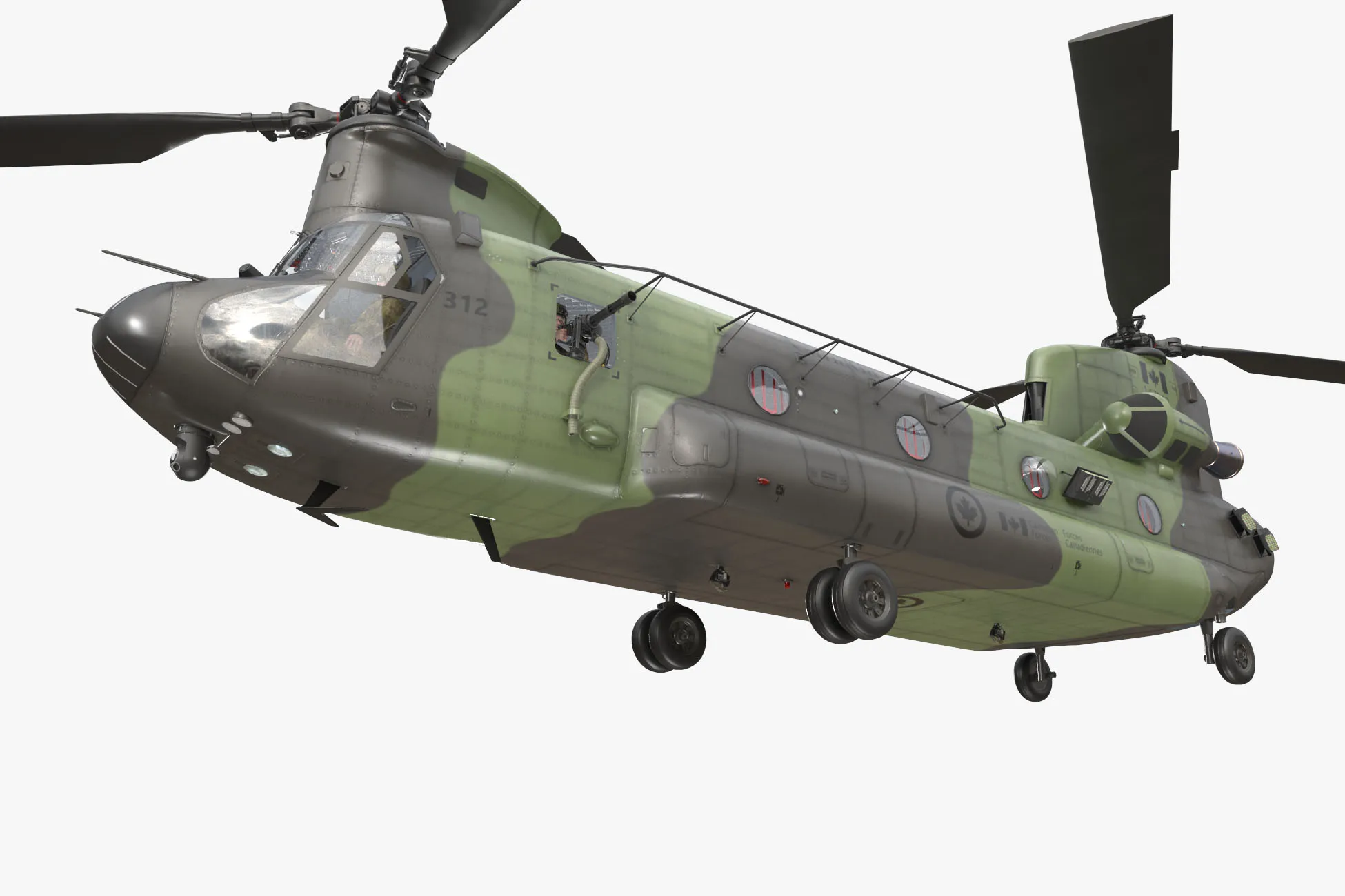Elicottero CH-47 Chinook Royal Canadian Air Force Animazione di base --19-- Modello 3D .c4d .max .obj .3ds .fbx .stl .blend