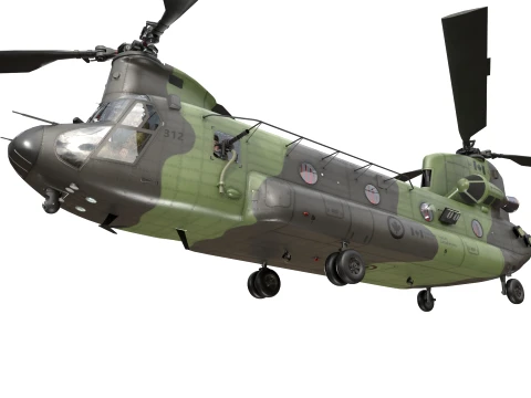 Helicopter CH-47 Chinook Royal Canadian Air Force Basic Animation --19-- 3D Model