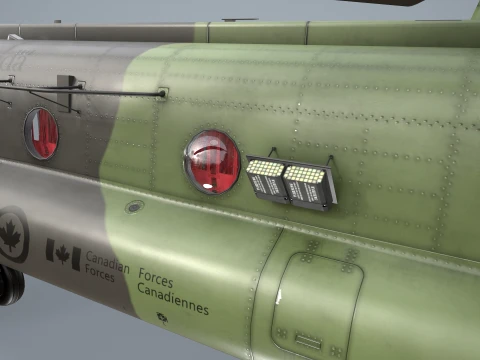 Helicopter CH-47 Chinook Royal Canadian Air Force Complex Animation --19-- 3D Model