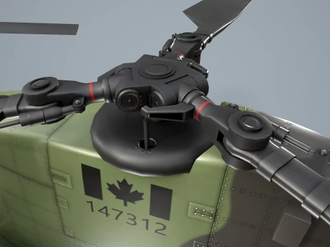 Helicopter CH-47 Chinook Royal Canadian Air Force Complex Animation --19-- 3D Model