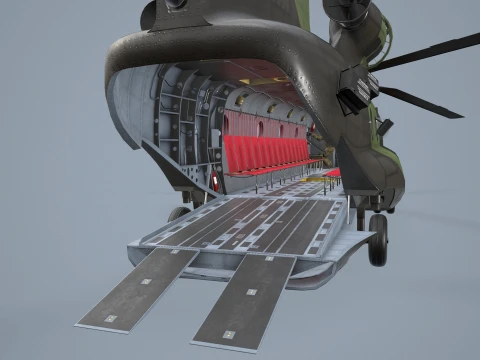Helicopter CH-47 Chinook Royal Canadian Air Force Complex Animation --19-- 3D Model
