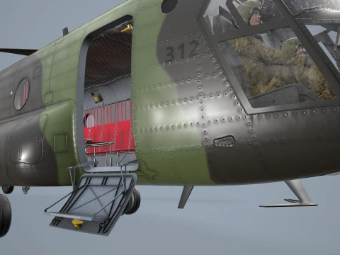 Helicopter CH-47 Chinook Royal Canadian Air Force Complex Animation --19-- 3D Model
