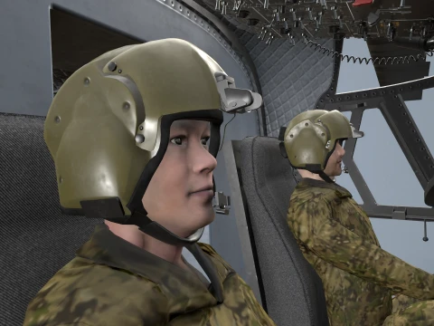 Helicopter CH-47 Chinook Royal Canadian Air Force Complex Animation --19-- 3D Model