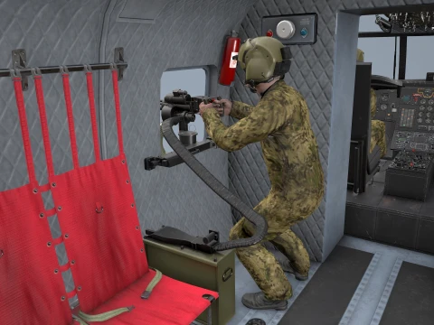 Helicopter CH-47 Chinook Royal Canadian Air Force Complex Animation --19-- 3D Model