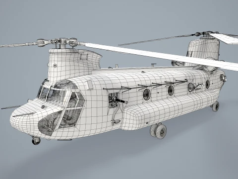 Helicopter CH-47 Chinook Royal Canadian Air Force Complex Animation --19-- 3D Model