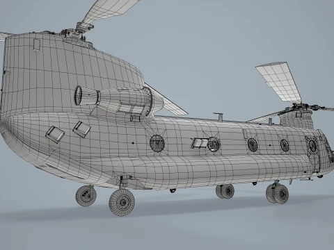 Helicopter CH-47 Chinook Royal Canadian Air Force Complex Animation --19-- 3D Model