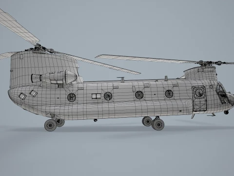 Helicopter CH-47 Chinook Royal Canadian Air Force Complex Animation --19-- 3D Model