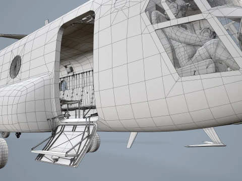 Helicopter CH-47 Chinook Royal Canadian Air Force Complex Animation --19-- 3D Model