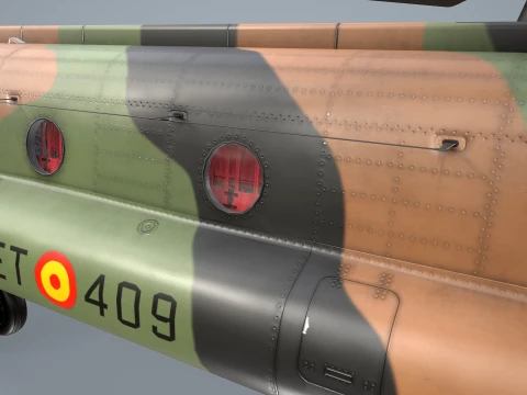 Helicopter CH-47D Chinook Spanish Army Complex Animation --20-- 3D Model