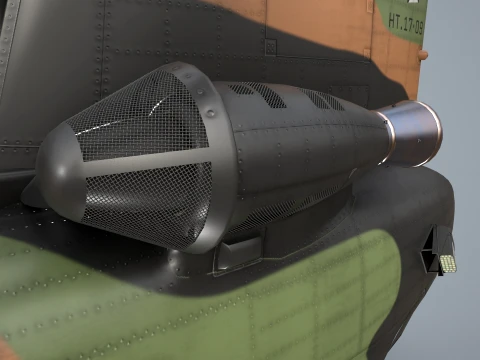 Helicopter CH-47D Chinook Spanish Army Complex Animation --20-- 3D Model