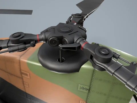 Helicopter CH-47D Chinook Spanish Army Complex Animation --20-- 3D Model