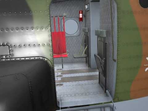 Helicopter CH-47D Chinook Spanish Army Complex Animation --20-- 3D Model
