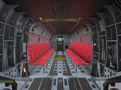 Helicopter CH-47D Chinook Spanish Army Complex Animation --20-- 3D Model