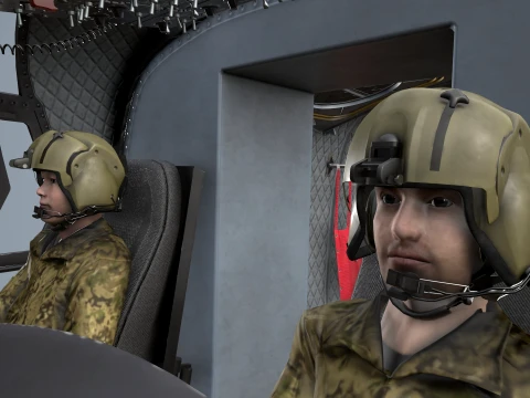 Helicopter CH-47D Chinook Spanish Army Complex Animation --20-- 3D Model