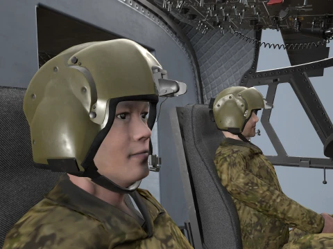 Helicopter CH-47D Chinook Spanish Army Complex Animation --20-- 3D Model