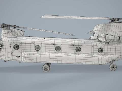 Helicopter CH-47D Chinook Spanish Army Complex Animation --20-- 3D Model