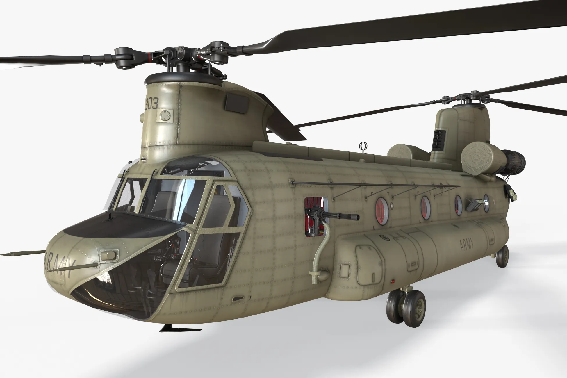 Helicopter CH-47F Chinook Australian Army Static --21-- 3D Model .c4d .max .obj .3ds .fbx .stl .blend