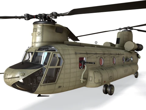 Helicopter CH-47F Chinook Australian Army Static --21-- 3D Model