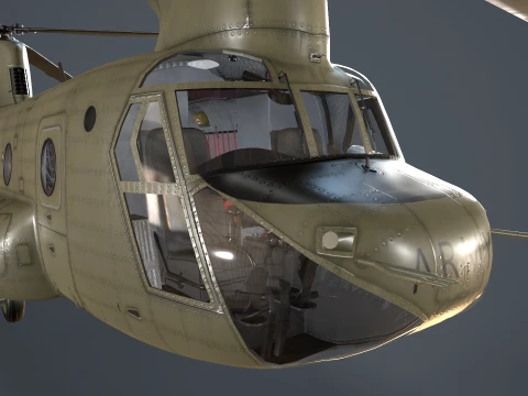 Helicopter CH-47F Chinook Australian Army Static --21-- 3D Model