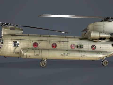 Helicopter CH-47F Chinook Australian Army Static --21-- 3D Model