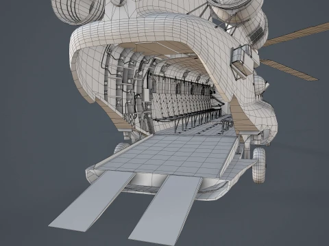 Helicopter CH-47F Chinook Australian Army Static --21-- 3D Model