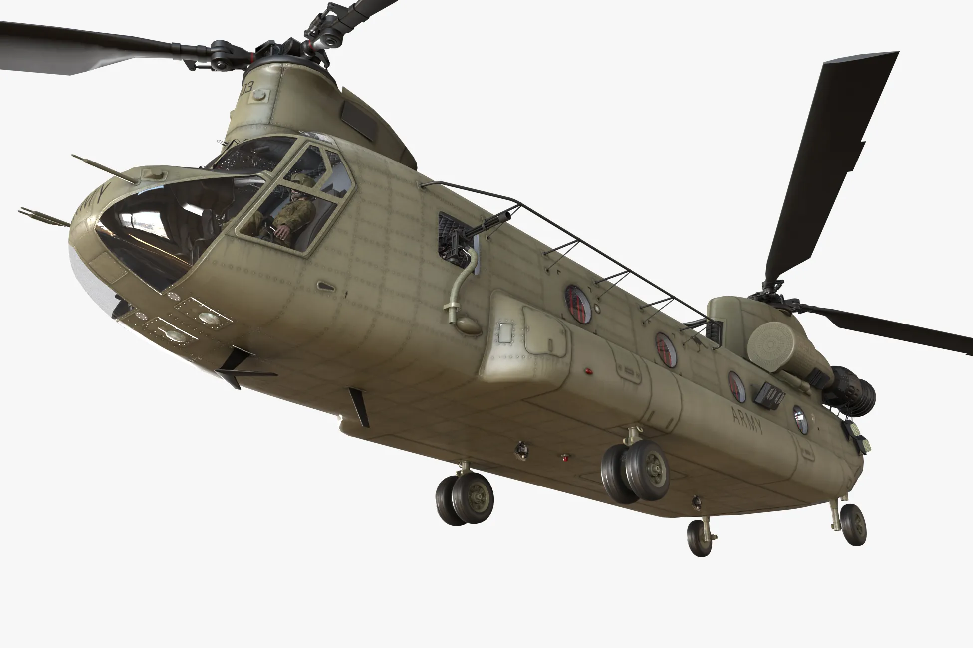 Helicopter CH-47F Chinook Australian Army Basic Animation --21-- 3D Model .c4d .max .obj .3ds .fbx .stl .blend 