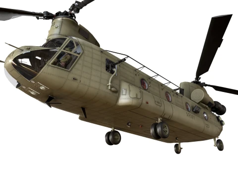 Helicopter CH-47F Chinook Australian Army Basic Animation --21-- 3D Model