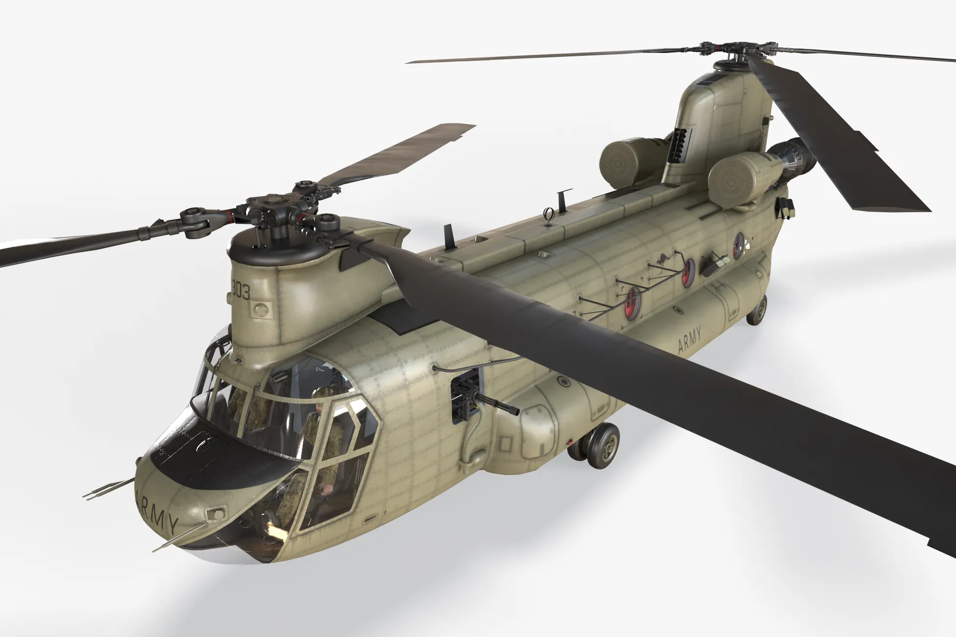 Helicopter CH-47F Chinook Australian Army Complex Animation --21-- 3D Model .c4d .max .obj .3ds .fbx .stl .blend