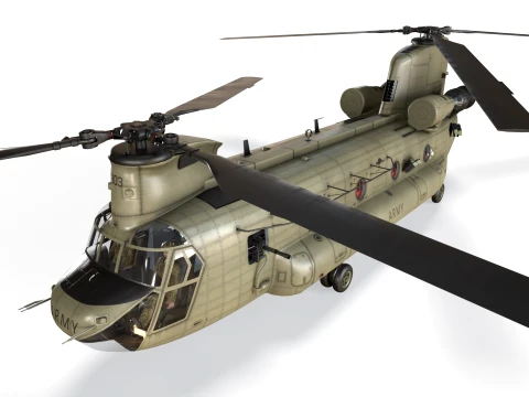 Helicopter CH-47F Chinook Australian Army Complex Animation --21-- 3D Model