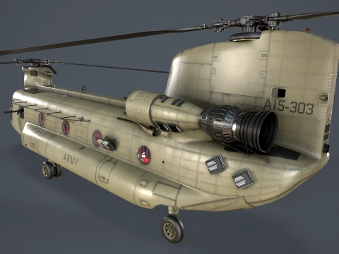 Helicopter CH-47F Chinook Australian Army Complex Animation --21-- 3D Model