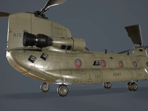 Helicopter CH-47F Chinook Australian Army Complex Animation --21-- 3D Model