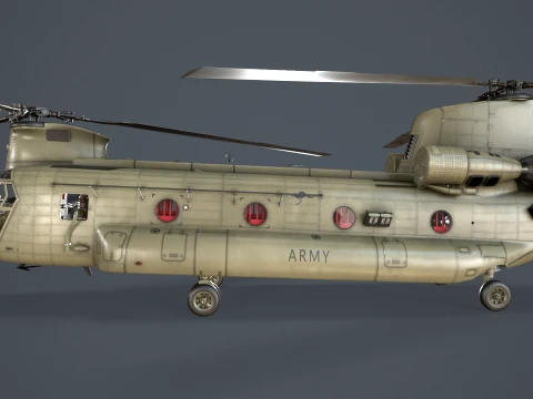 Helicopter CH-47F Chinook Australian Army Complex Animation --21-- 3D Model