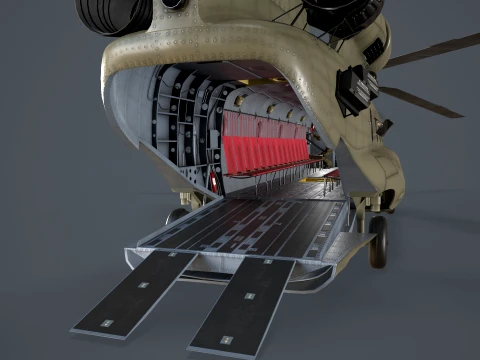 Helicopter CH-47F Chinook Australian Army Complex Animation --21-- 3D Model