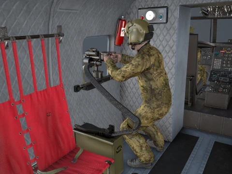 Helicopter CH-47F Chinook Australian Army Complex Animation --21-- 3D Model